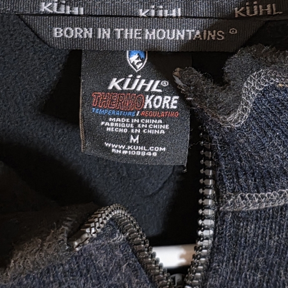 Kuhl Men's Medium Chianti Wool Fleece Blend Thor Charcoal 1/4 Zip Fleece Sweater - Picture 5 of 13